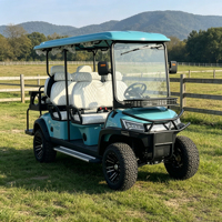 Voiturette de golf électrique robuste pour 4 passagers avec revêtement de couleur personnalisé et porte-bagages supplémentaire haute résistance