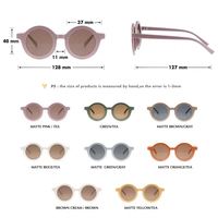 Produits tendance 2025 Lunettes de soleil pour enfants colorées café rouge vert rose jaune Mode enfant UV400 Monture ronde Matériel PC