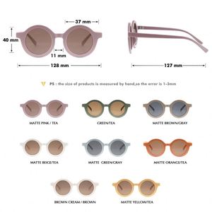 Prodotti di Tendenza 2025 Occhiali da Sole per Bambine Colorati Rosso Caffè Verde Rosa Giallo Moda Bambini UV400 Montatura Rotonda Materiale PC - Product Image 2
