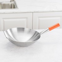Grand pot commercial 30cm-80cm Wok en acier inoxydable transfrontalier avec double oreille manche en bois fond épaissi