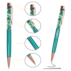 Wholesale Novel Creative DIY Oiled Dry Flower Metal Ballpoint <b>Pen</b> With Custom Logo Printed Laser Advertise for Office Stationery - Product Image 2