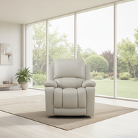 Sofa-Set Möbel 3-2-1-Konfiguration Klassischer Stil Beige Elektrisches Relaxsofa