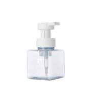 Botol Kosmetik Busa Persegi PET PCR dengan Label Logo Custom 250-450ml untuk Lotion, Sampo, Pembersih Wajah, Serum Perawatan Kulit, dengan Pompa