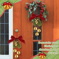 Samt-Schleifen Weihnachtsglocke Hängender Kranz Christbaumspitze Kiefernblätter Glocken-Deko für Haus Tür Baum Party Dekorationen