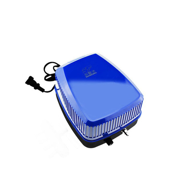 Blue Square Plastic Silent Aquarium Air Pump High Efficient Oxygen Aerator for Fish Tank & Pond