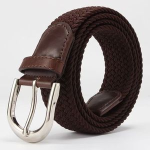 Robe pour hommes avec logo personnalisé <span class=keywords><strong>Ceinture</strong></span> élastique tricotée en polyester pour le golf sportif avec boucle en alliage à ardillon - Product Image 1