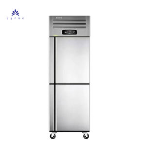 Venta caliente barato personalizado Vertical bebida 2 puertas enfriador <span class=keywords><strong>de</strong></span> acero inoxidable refrigerador <span class=keywords><strong>de</strong></span> doble temperatura - Product Image 2