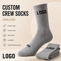 Chaussettes en coton doux à logo jacquard personnalisé, à faible MOQ, fabrication de qualité OEM ODM pour la personnalisation en gros de marques
