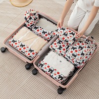 Ensemble de 7 sacs de rangement de voyage imprimés personnalisés pour valises, vêtements et organisateurs de bagages, cubes de rangement, accessoires de voyage