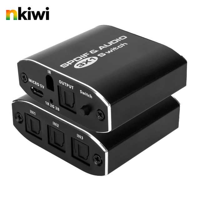 1x3 SPDIF Optical Stereo Audio Splitter (Metal) 1 in 3 Out Digital Adapter for Soundbar for Amplifier for TV