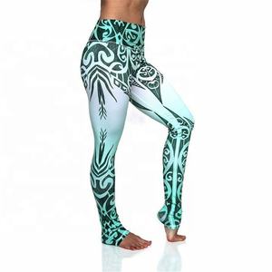 Legging en tricot d'élasthanne/polyester taille haute personnalisable pour femmes avec logo personnalisé - Product Image 2