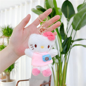 Dễ thương Hello Cat <span class=keywords><strong>Kitty</strong></span> PP bông đồ chơi sang trọng mô hình 0532 nhỏ mặt dây chuyền mèo búp bê bán buôn Keychain Claw máy CN - Product Image 4