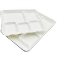 Assiette carrée en bagasse de canne à sucre avec couvercle, 10 pouces, écologique, réutilisable, jetable, moderne, pour desserts de mariage et de fête