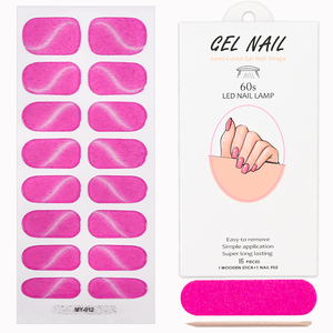 16 Conseils Cat Eye Semi-Durci Gel Nail Wraps Autocollants Glitter Auto-Adhésif UV LED Lampe Durci Gel Nail Strip Avec Nail Tool - Product Image 1