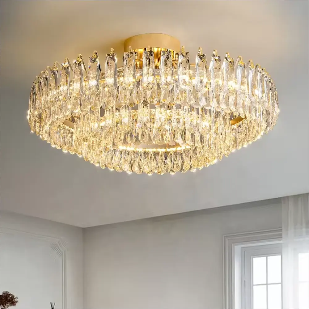 Stile postmoderno soggiorno grande Hotel oro matrimonio di cristallo di lusso lampadari a soffitto luce Led cristallo pendente