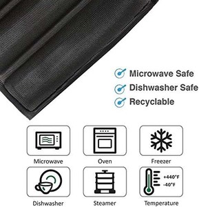 Molde de silicona perforado para pan, sin recubrimiento, antiadherente, con 5 ranuras, bandeja para hornear resistente al calor para pan <span class=keywords><strong>casero</strong></span> tipo Subway - Product Image 4