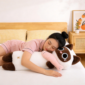 Almohada de peluche de <span class=keywords><strong>gato</strong></span> de cuerpo largo al por mayor, cojín suave antiestrés de <span class=keywords><strong>gato</strong></span> con forma de pez, cojín de abrazo suave para decoración de dormitorio - Product Image 3