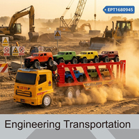 Camion de transport RC EPT 6CH, véhicule d'ingénierie, grand ensemble de véhicules de construction, remorque à double étage avec 6 voitures pour enfants