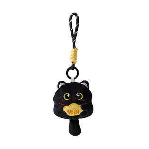 Porte-clés en peluche chat porte-bonheur, jouet en peluche mignon, poupée 3D douce et moelleuse, Maneki Neko, breloque porte-bonheur pour sac, Peluches, Porte-clés - Product Image 5