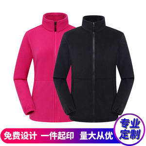 Fleece Jacket Unisex Double-Sided Thickened Full Sleeve Split Hem Ribbed Outdoor Spring Autumn Winter Windbreaker <b>Cardigan</b> - Product Image 5