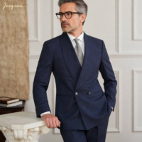Costume à carreaux pour homme de qualité supérieure |   Élégant châle à revers |   Tissu classique à carreaux Glen Check TR |   Lavable en machine |   1 ensemble MOQ OEM/ODM