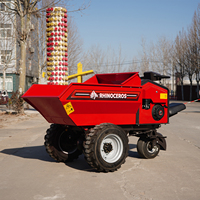 Brouette motorisée Rhinoceros KST700 700 kg avec siège, moteur essence Loncin, mini-dumper à démarrage électrique
