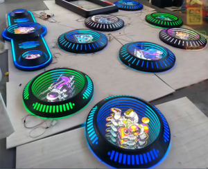 จอแสดงผล LED รูปวงรีแบบกระจกอินฟินิตี้ ติดผนัง ไฟนีออนหลากสี ควบคุมผ่านแอพ สำหรับป้ายอาคาร พร้อมกราฟิกแบบกำหนดเองได้ - Product Image 4