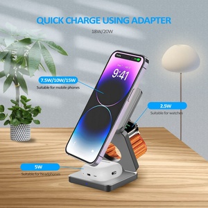 Cargador Inalámbrico Magnético Plegable 3 en 1, Estación de Carga Rápida para <span class=keywords><strong>iPhone</strong></span>, Soporte de Carga Magnético para <span class=keywords><strong>iPhone</strong></span> 17, Auriculares y Reloj - Product Image 1