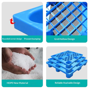 משטח פלסטיק 1100*800*140 מ\\\"מ, מכירה ישירה מהמפעל, ניתן לערום, HDPE, רשת, תשע רגליים, 4 כיוונים, חד צדדי, מטען, ג'ייתן JN-1108 1T - Product Image 5