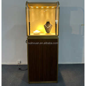 Vitrina de Acero Inoxidable, Exhibición Horizontal, Marco de Aleación, Vidrio Templado, Diseño para Tienda de Joyería, Iluminación LED - Product Image 5