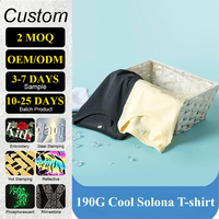 T-shirt Solona 190g pour homme, 70% coton, grandes tailles S-5XL, logo personnalisé, uni, manches courtes, respirant, haute qualité