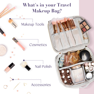 Portable <b>Makeup</b> Bag Storage Leather Cosmetic Artist Bag Travel Cosmetic Organizer Waterproof Beauty Storage <b>Box</b> for Women Girls - Product Image 2