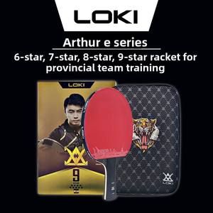 Raquette de tennis de table authentique <span class=keywords><strong>LOKI</strong></span> Thor Série E 6 étoiles 7 étoiles en fibre de carbone avec caoutchouc anti-adhésif et anti-tourbillon pour attaque rapide et entraînement - Product Image 4