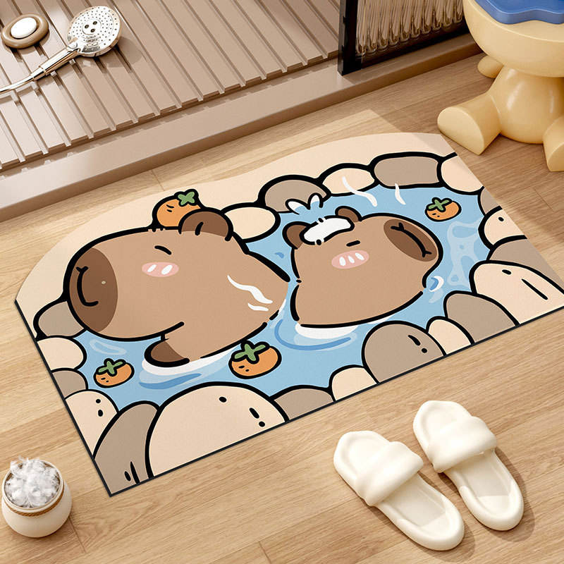 Capibara-หินน้ำพุร้อน