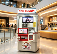 Nouvelle machine distributrice automatique intelligente de crème glacée avec bras robotisé, sans personnel, 24h/24, en libre-service, télécommandée, haute qualité, avec système de paiement par pièces