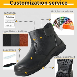 Chaussures de sécurité classiques <span class=keywords><strong>pour</strong></span> hommes, noires, semelle extérieure en caoutchouc antidérapante, résistantes aux chocs et aux perforations, bottes de travail à embout en <span class=keywords><strong>acier</strong></span> S3 SR - Product Image 2