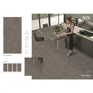 Azulejos de Porcelana Rústicos Gris Mármol de 2x4 Pies, Colección para Pisos y Paredes Exteriores con Acabado de Piedra Natural - Product Image 6