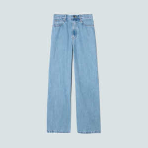 Calças jeans cintura alta clássica, perna larga solta, comprimento total, para namorado - Product Image 2