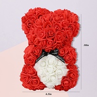 AYOYO Ours en fleurs écologique en mousse de 25 cm – Cadeau Saint-Valentin Fête des Mères – Ours en roses PE