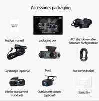 Caméra embarquée 4K pour voiture, caméra embarquée 4 canaux, caméra avant et arrière, boîte noire pour voiture avec WiFi 5G, GPS, vision nocturne