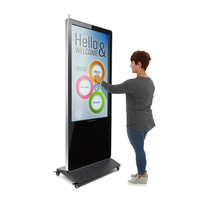 Kiosque publicitaire intelligent Android LCD FHD 55 pouces avec écran tactile capacitif, support au sol intérieur, IP65, pour affichage numérique et orientation en ascenseur