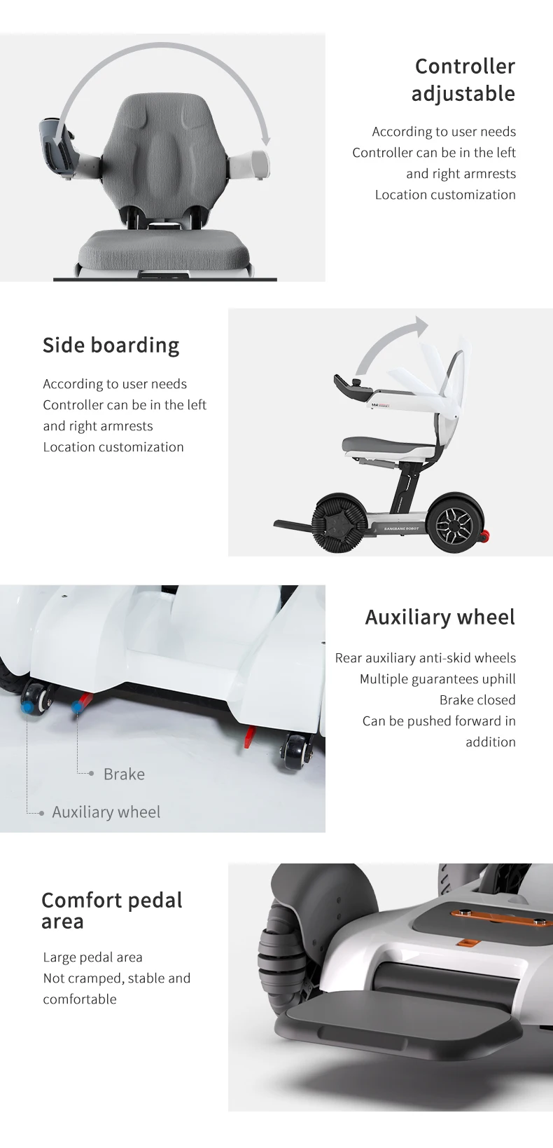 2021 High Quality Lightweight Portable Intelligent Electric Motor Wheelchair