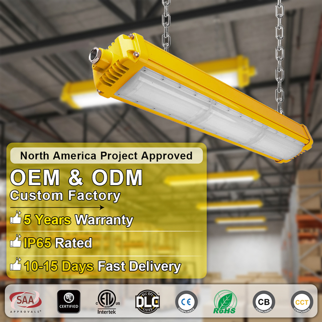 5 Years Warranty LED Linear Explosion Proof Fixture 40W 80W Waterproof Explosion-Proof Lights With Emergency Power Supply