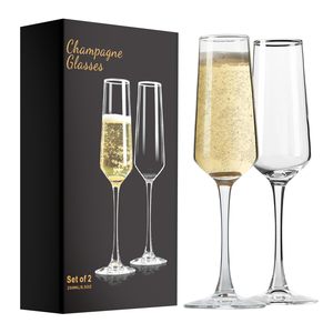 Pha Lê rượu sâm banh sáo thủy tinh thiết lập thanh lịch tay thổi 8.5OZ rõ ràng lấp lánh Mimosa <span class=keywords><strong>Champagne</strong></span> kính cho phụ nữ - Product Image 1