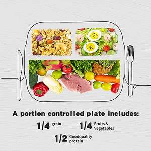 Assiettes en porcelaine de 12 pouces et 10 pouces, 2 pièces, design alimentaire, <span class=keywords><strong>assiette</strong></span> de contrôle des portions, assiettes en céramique personnalisées pour la perte de poids - Product Image 6