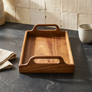 Bandeja de Servicio de Desayuno de Madera Ecológica de Lujo Hecha a Mano con Acabado Pulido, Suministros para Hoteles y Restaurantes, Tamaño Personalizado, Apta para Lavavajillas - Product Image 1