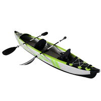 2024 vente chaude gonflable Kayak bateau de pêche aviron point de chute Double siège Portable pour Sports nautiques PVC 1 pièce vert 24.5kg