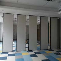 Sliding Wall Wooden Office Acoustic Partition Panel Removable Partition Wall with Door Dividing Space Waterproof