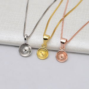 Pendentif en argent S925 avec perle de 10-11 mm, accessoires tendance pour femmes, matériel de fabrication de bijoux semi-finis, composants - Product Image 2