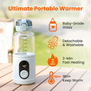Chauffe-lait portable autonome 2026 pour lait maternel de bébé, chauffe-lait USB de voyage pour bébé, chauffe rapide en 2 minutes pour l'extérieur et en déplacement - Product Image 3
